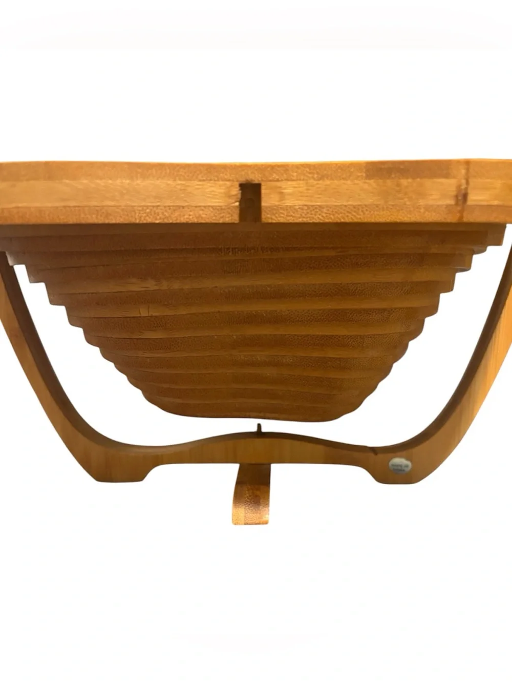 Wooden Apple-Shaped Fruit Basket - Natural Bamboo
